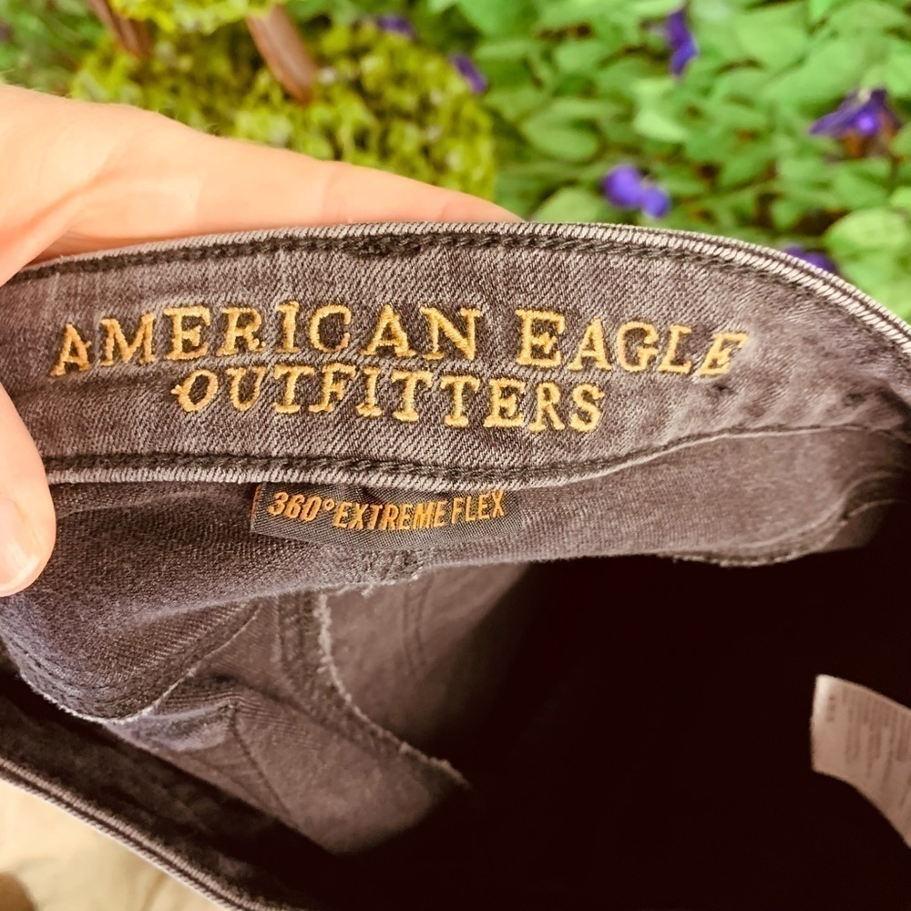 American Eagle Outfitters 360 Extreme Flex Slim Straight Denim Black Jeans 28x30 - Picture 13 of 16